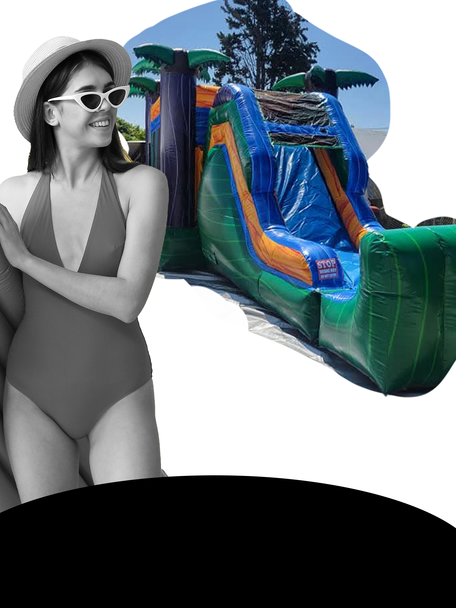 Lady in the water slide